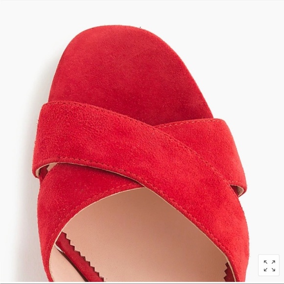 J.Crew Suede Penny sandals-J8229-BRIGHT CERISE- US 7.5 - Picture 4 of 9